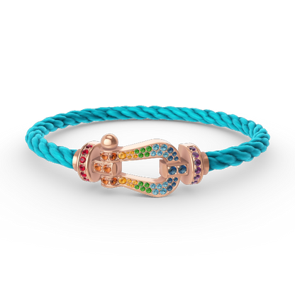 [Vera Jewelry]FORCE LARGE HORSESHOE  COLORED DIAMOND BRACELET ROSE GOLD