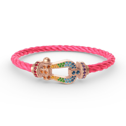 [Vera  Jewelry]FORCE LARGE HORSESHOE  COLORED DIAMOND BRACELET ROSE GOLD