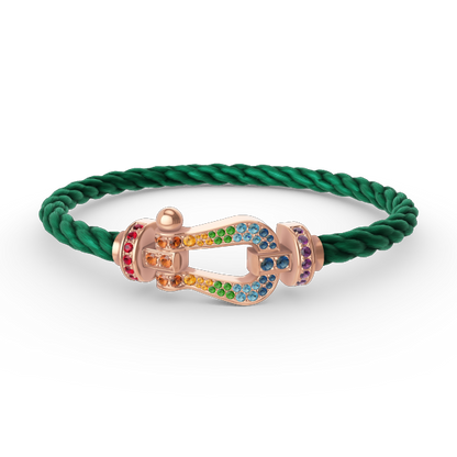 [Vera Jewelry]FORCE LARGE HORSESHOE  COLORED DIAMOND BRACELET ROSE GOLD