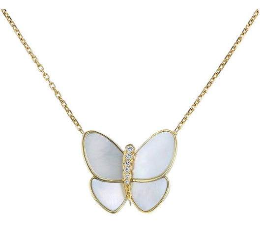 [Vera Jewelry]BUTTERFLY GOLD MOP DIAMOND NECKLACE