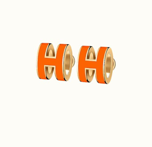 [Vera Jewelry]MINI POP H EARRINGS ORANGE