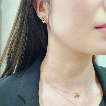 [Vera Jewelry]FRIVOLE  FLOWER MALACHITE EARRINGS
