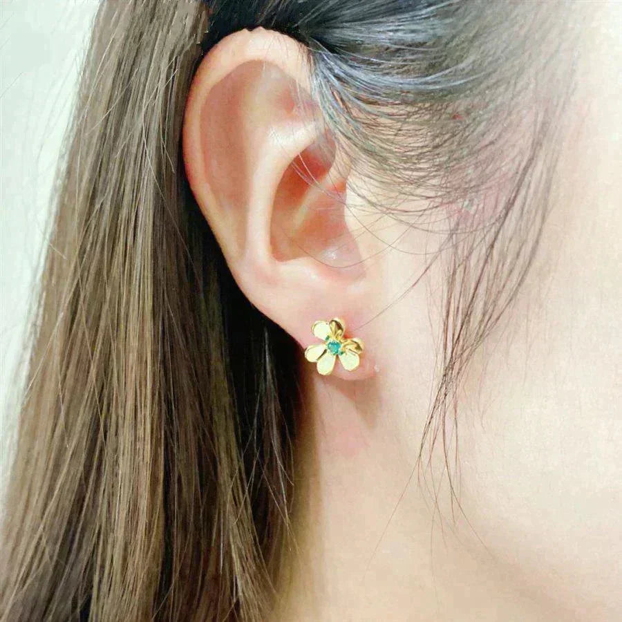[Vera Jewelry]FRIVOLE  FLOWER MALACHITE EARRINGS