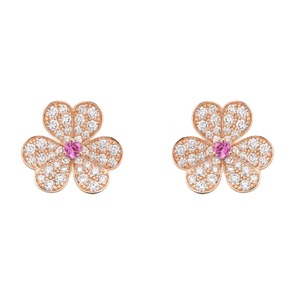 [Vera Jewelry]FRIVOLE PINK GOLD FLOWER DIAMOND EARRINGS