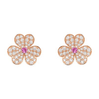 [Vera Jewelry]FRIVOLE PINK GOLD FLOWER DIAMOND EARRINGS