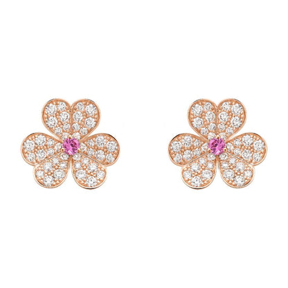 [Vera Jewelry]FRIVOLE PINK GOLD FLOWER DIAMOND EARRINGS