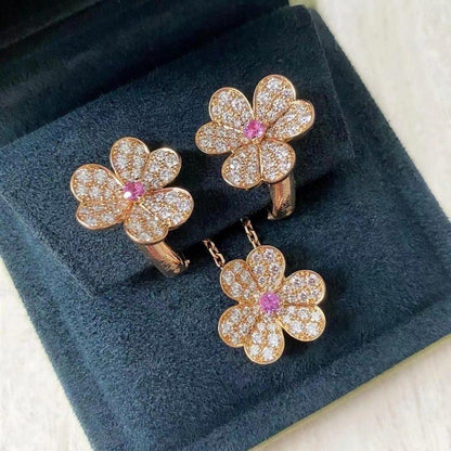 [Vera  Jewelry]FRIVOLE ROSE GOLD FLOWER DIAMOND NECKLACE