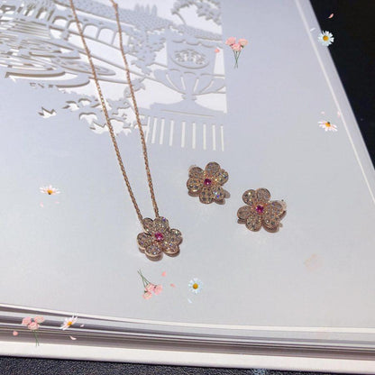 [Vera Jewelry]FRIVOLE PINK GOLD FLOWER DIAMOND EARRINGS