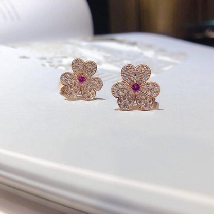 [Vera Jewelry]FRIVOLE PINK GOLD FLOWER DIAMOND EARRINGS
