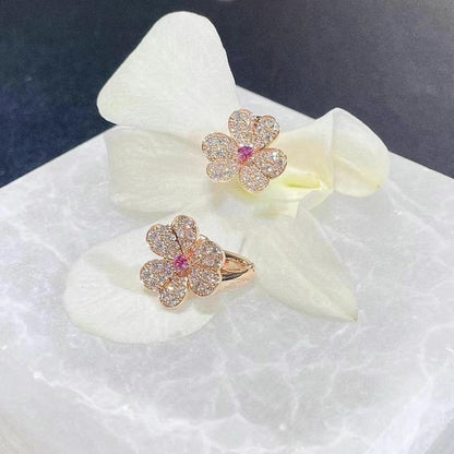 [Vera Jewelry]FRIVOLE PINK GOLD FLOWER DIAMOND EARRINGS