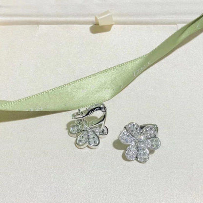 [Vera Jewelry]FRIVOLE SILVER FLOWER DIAMOND EARRINGS
