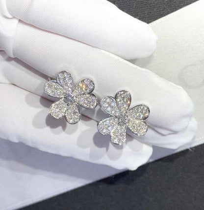 [Vera  Jewelry]FRIVOLE SILVER FLOWER DIAMOND EARRINGS