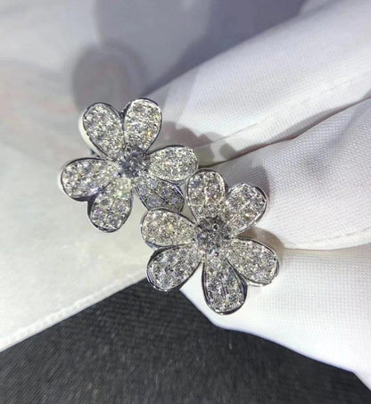 [Vera Jewelry]FRIVOLE SILVER FLOWER DIAMOND EARRINGS