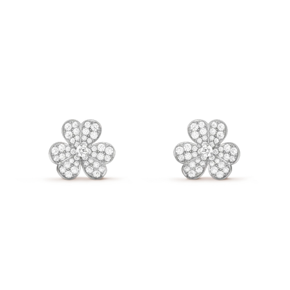 [Vera  Jewelry]FRIVOLE SILVER FLOWER DIAMOND EARRINGS
