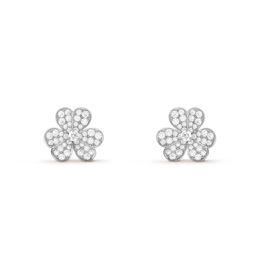 [Vera  Jewelry]FRIVOLE SILVER FLOWER DIAMOND EARRINGS