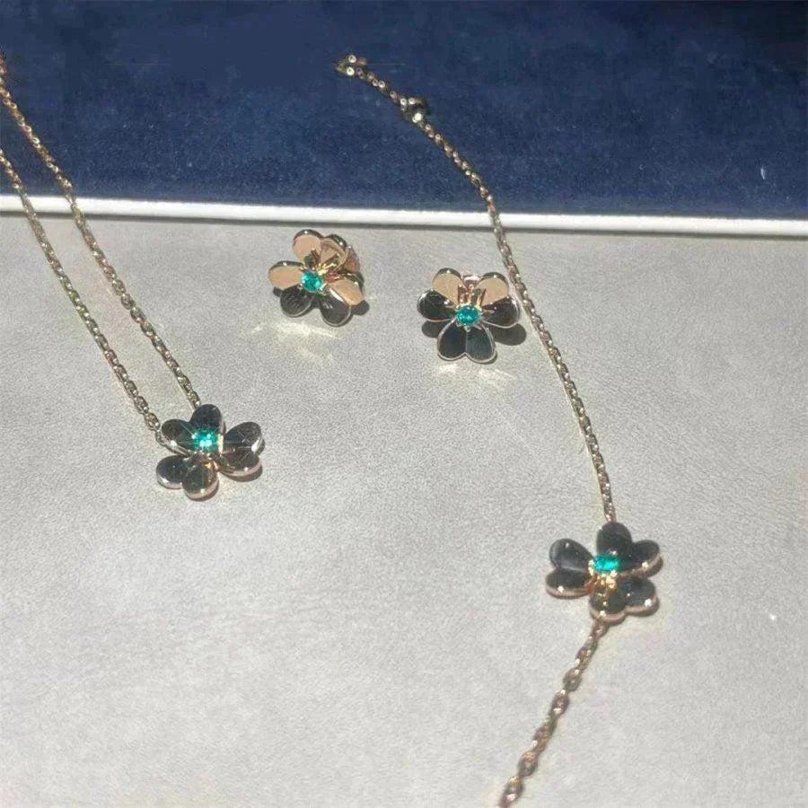 [Vera Jewelry]FRIVOLE  FLOWER MALACHITE EARRINGS