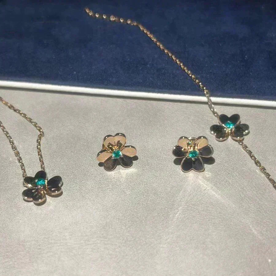 [Vera Jewelry]FRIVOLE  FLOWER MALACHITE EARRINGS
