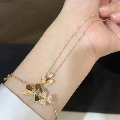 [Vera  Jewelry]FRIVOLE GOLD FLOWER NECKLACE