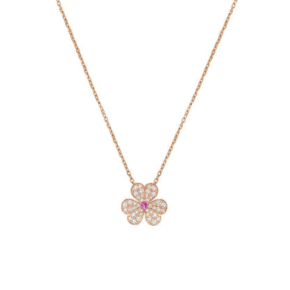 [Vera Jewelry]FRIVOLE ROSE GOLD FLOWER DIAMOND NECKLACE