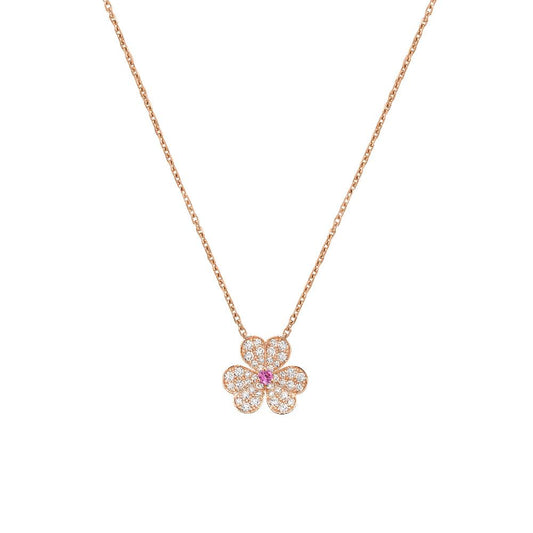 [Vera Jewelry]FRIVOLE ROSE GOLD FLOWER DIAMOND NECKLACE