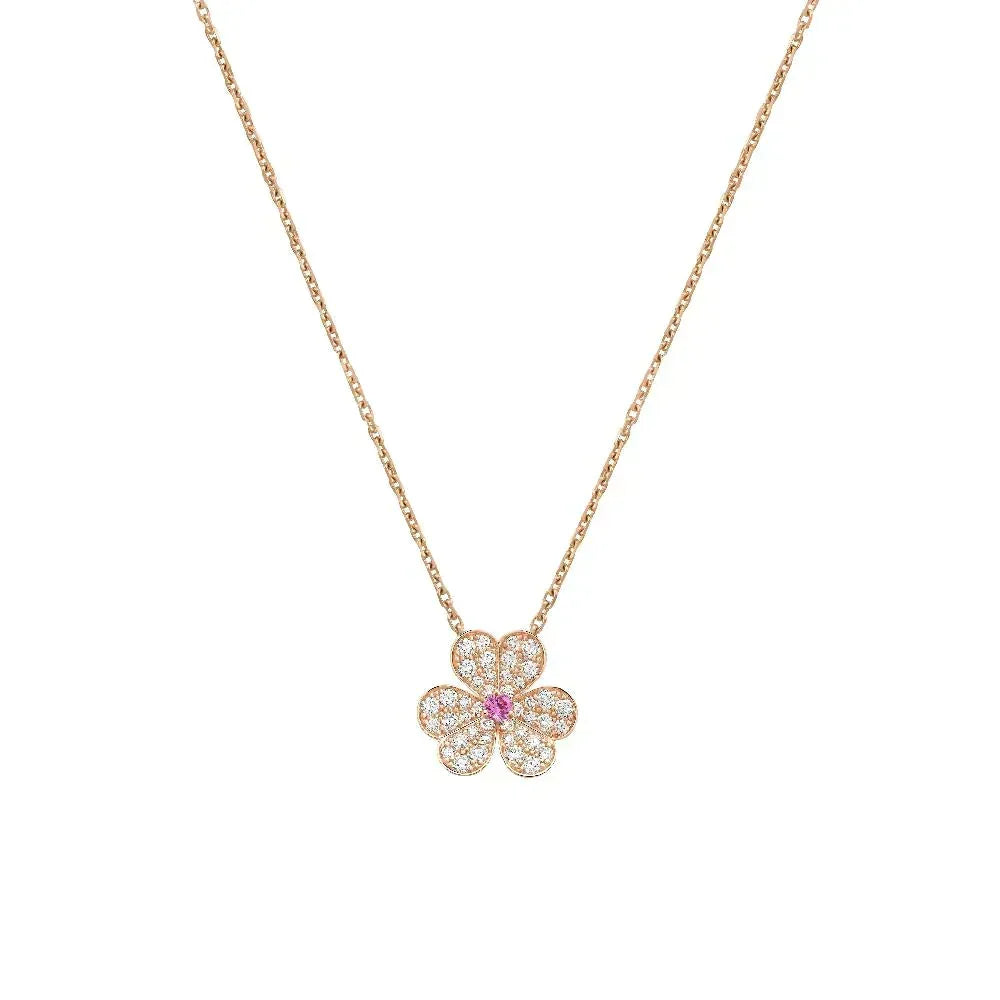 [Vera  Jewelry]FRIVOLE ROSE GOLD FLOWER DIAMOND NECKLACE