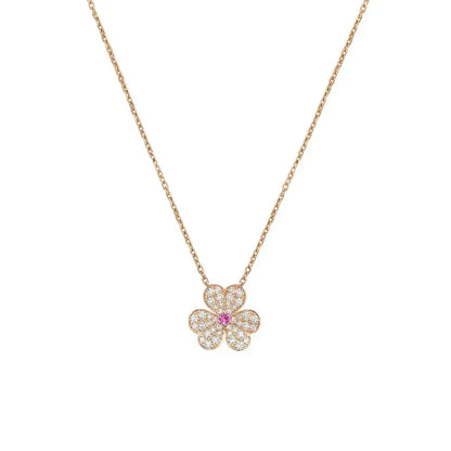 [Vera  Jewelry]FRIVOLE ROSE GOLD FLOWER DIAMOND NECKLACE