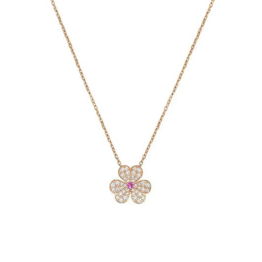 [Vera Jewelry]FRIVOLE ROSE GOLD FLOWER DIAMOND NECKLACE