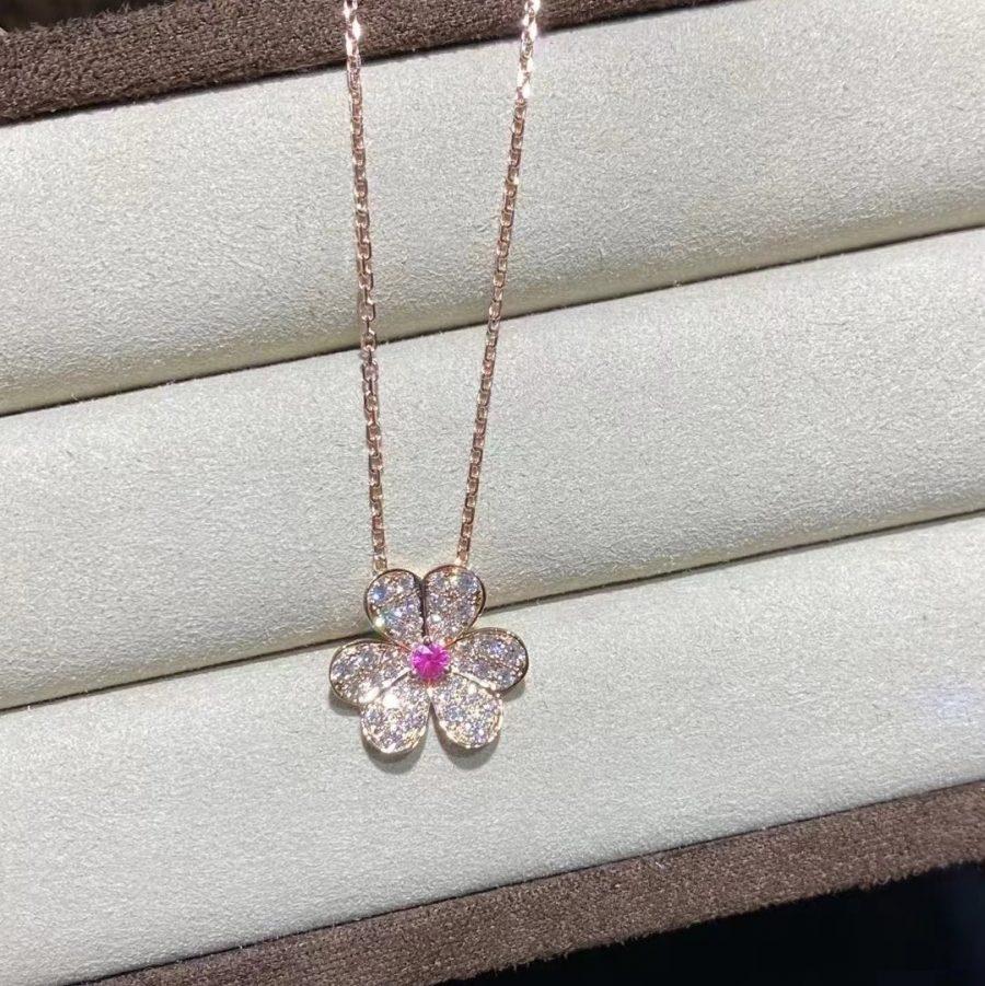 [Vera  Jewelry]FRIVOLE ROSE GOLD FLOWER DIAMOND NECKLACE