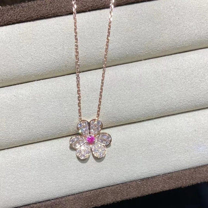 [Vera Jewelry]FRIVOLE ROSE GOLD FLOWER DIAMOND NECKLACE
