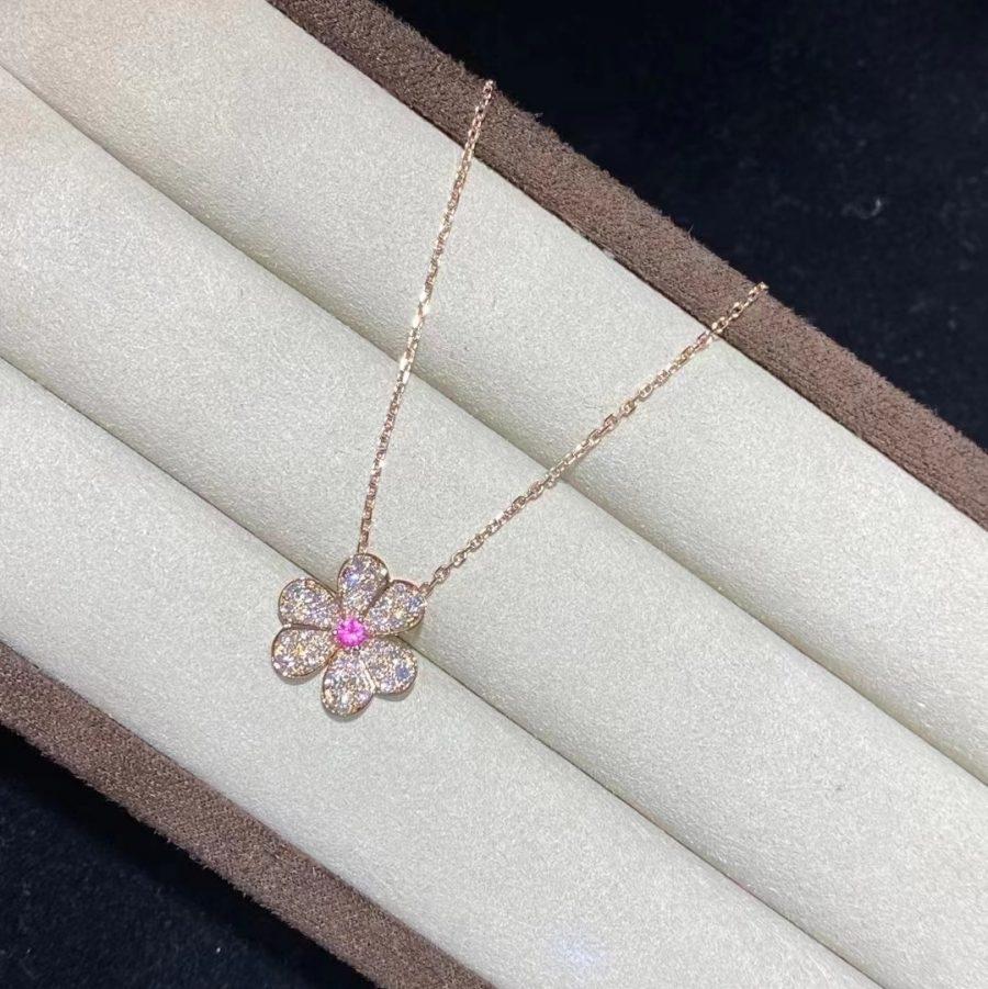 [Vera  Jewelry]FRIVOLE ROSE GOLD FLOWER DIAMOND NECKLACE