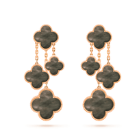 [Vera Jewelry]CLOVER EARRINGS DARK MOP 4 MOTIFS ROSE GOLD
