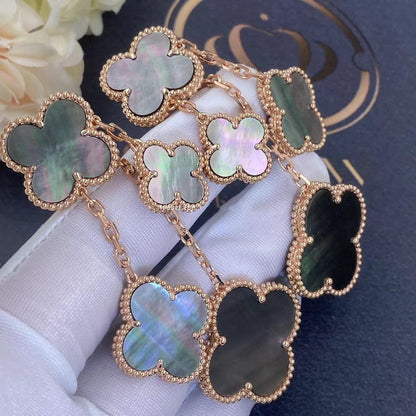 [Vera Jewelry]CLOVER EARRINGS DARK MOP 4 MOTIFS ROSE GOLD