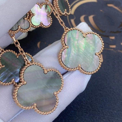 [Vera Jewelry]CLOVER EARRINGS DARK MOP 4 MOTIFS ROSE GOLD