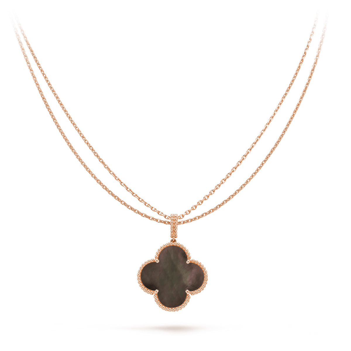 [Vera Jewelry]CLOVER 25MM GOLD DARK MOP BIG CLOVER NECKLACE