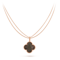 [Vera Jewelry]CLOVER 25MM GOLD DARK MOP BIG CLOVER NECKLACE