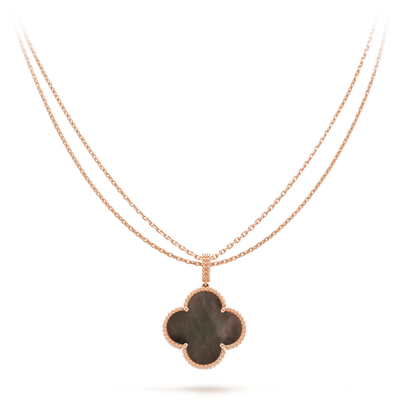 [Vera Jewelry]CLOVER 25MM GOLD DARK MOP BIG CLOVER NECKLACE