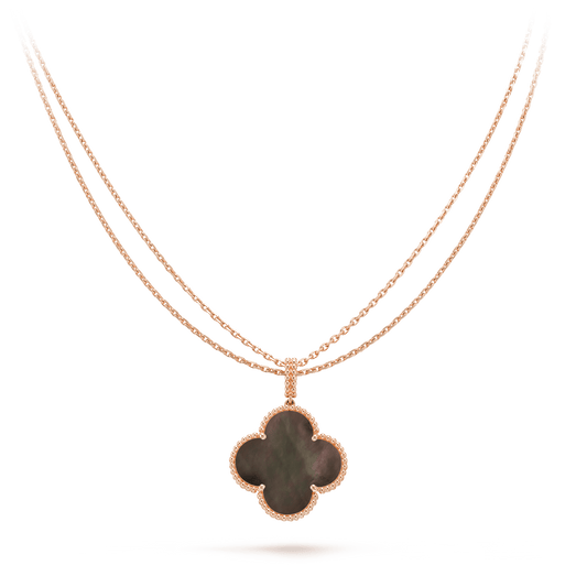 [Vera Jewelry]CLOVER 25MM GOLD DARK MOP BIG CLOVER NECKLACE