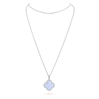 [Vera Jewelry]CLOVER SILVER CHALCEDONY BIG CLOVER NECKLACE