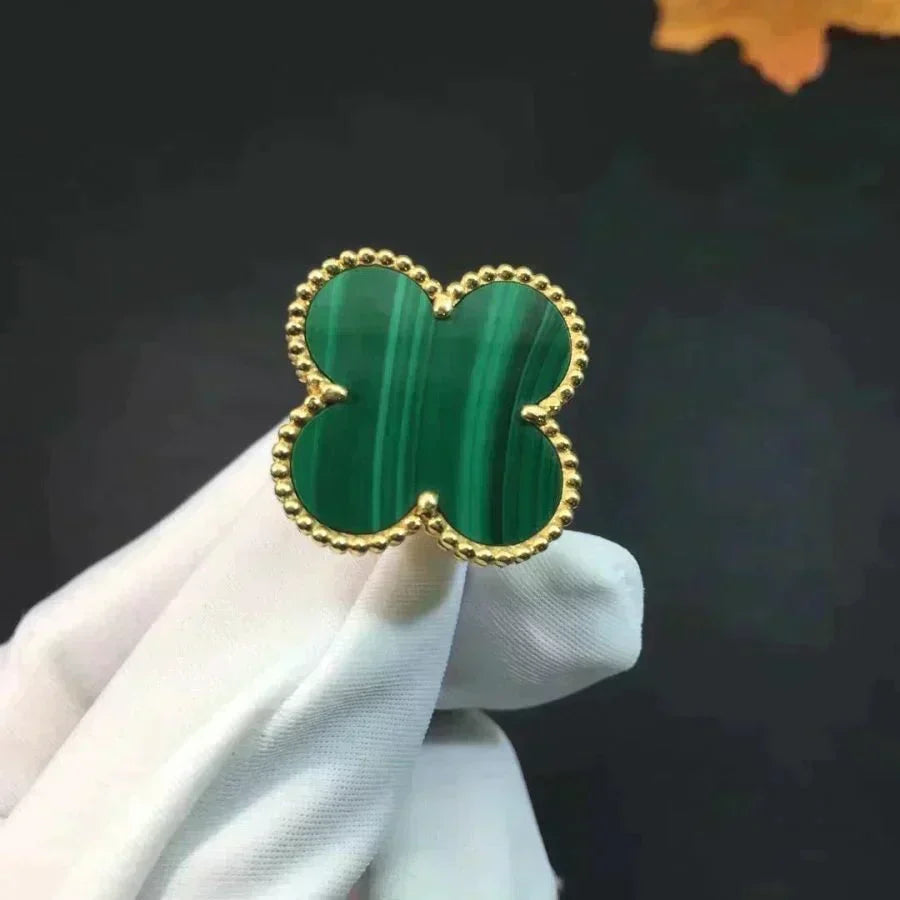 [Vera  Jewelry]CLOVER MALACHITE RING