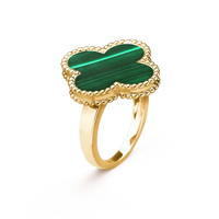[Vera Jewelry]CLOVER MALACHITE RING