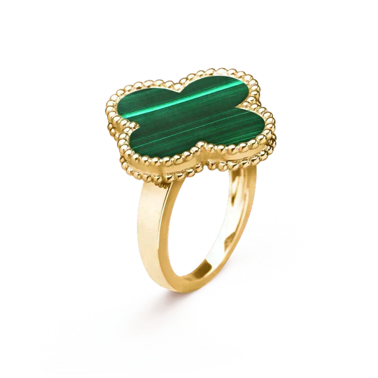 [Vera  Jewelry]CLOVER MALACHITE RING
