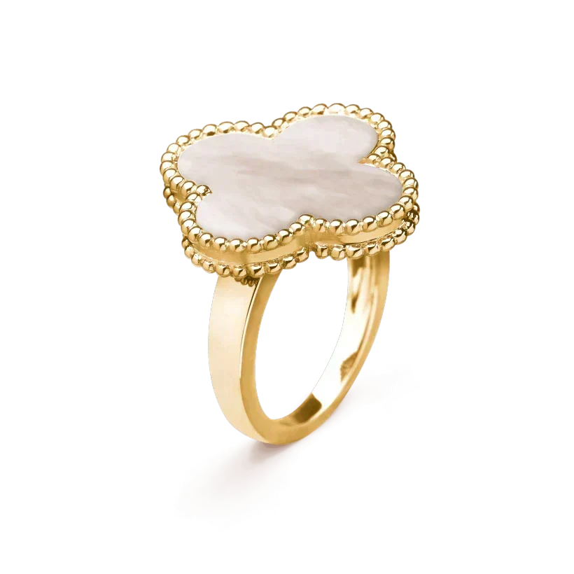 [Vera  Jewelry]CLOVER WHITE MOP RING