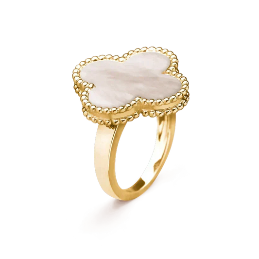 [Vera  Jewelry]CLOVER WHITE MOP RING