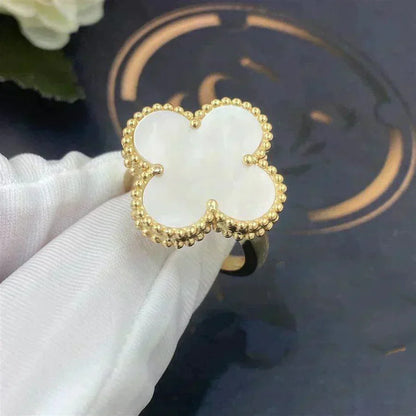 [Vera  Jewelry]CLOVER WHITE MOP RING