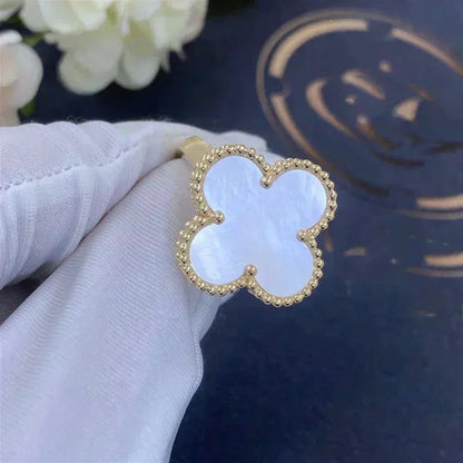 [Vera  Jewelry]CLOVER WHITE MOP RING