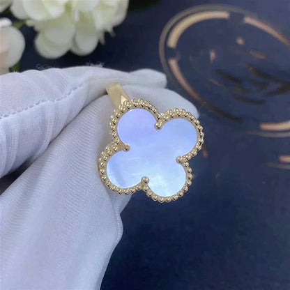[Vera  Jewelry]CLOVER WHITE MOP RING