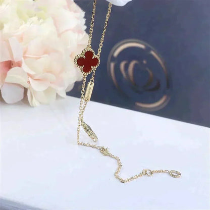 [Vera Jewelry]CLOVER  CARNELIAN SINGLE FLOWER BRACELET