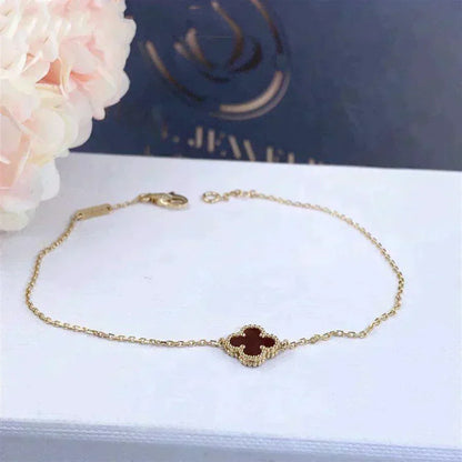 [Vera Jewelry]CLOVER  CARNELIAN SINGLE FLOWER BRACELET