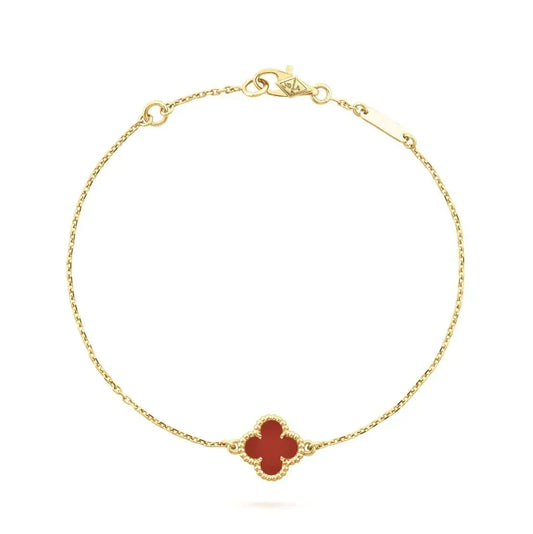 [Vera Jewelry]CLOVER  CARNELIAN SINGLE FLOWER BRACELET