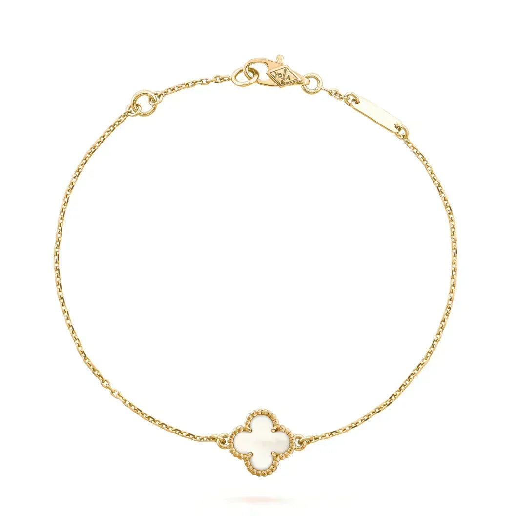 [Vera Jewelry]CLOVER WHITE MOP SINGLE FLOWER BRACELET